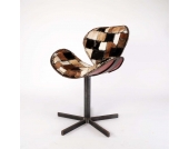 Designer Stuhl mit Fellbezug Industry Style