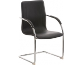 Freischwinger-Stuhl mit Armlehne MELINA, Konferenzstuhl / Besucherstuhl mit gepolsterter Sitzfläche